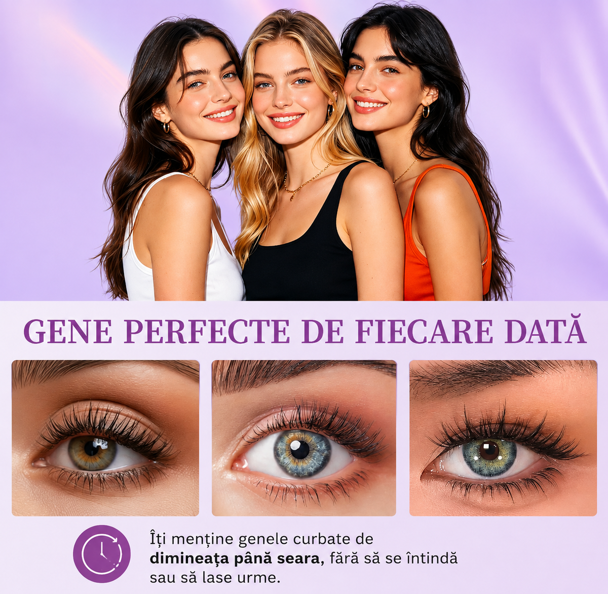 Mascara Waterproof – Gene cu Efect de Laminare