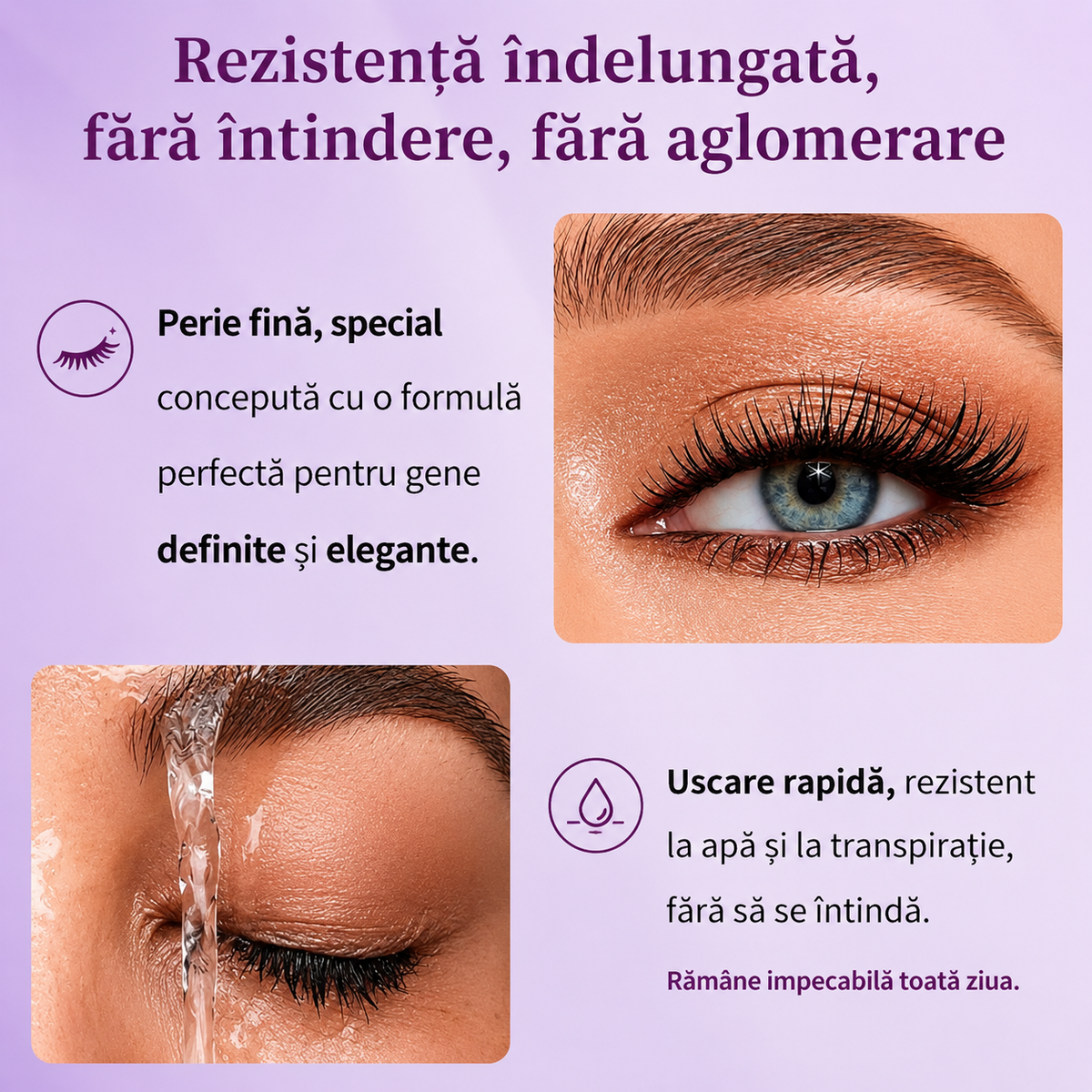 Mascara Waterproof – Gene cu Efect de Laminare
