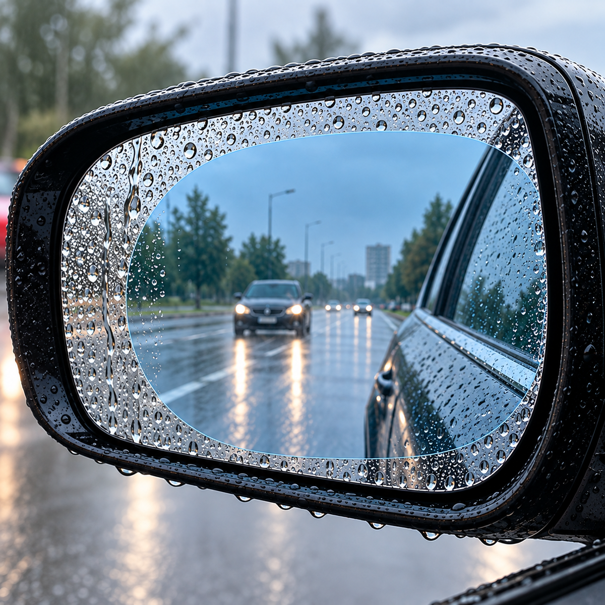 1+1  Folie Anti-Ceață pentru Oglinzi Auto, Impermeabilă, pentru Vizibilitate Clară pe Ploaie